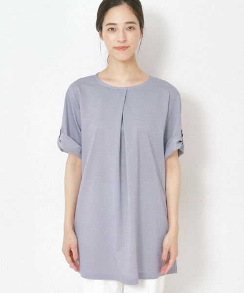 CORDIER / コルディア チュニック | 【洗える/袖丈変化】涼しく着映えるハイゲージストライプチュニック | 詳細8