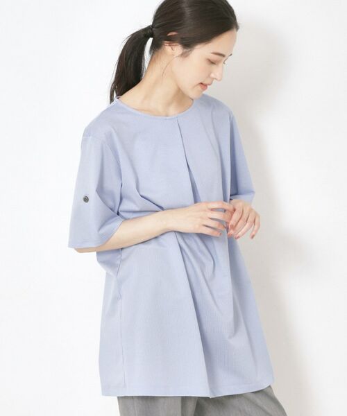 CORDIER / コルディア チュニック | 【洗える/袖丈変化】涼しく着映えるハイゲージストライプチュニック | 詳細9