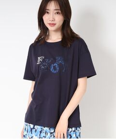 CORDIER / コルディア Tシャツ | 【M～4Lサイズ】刺繍＆スパンコール ロゴデザインTシャツ