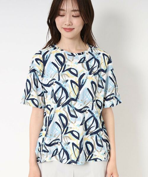 CORDIER / コルディア Tシャツ | 【M~4Lサイズ】カラーリーフプリントプルオーバージャージ | 詳細1