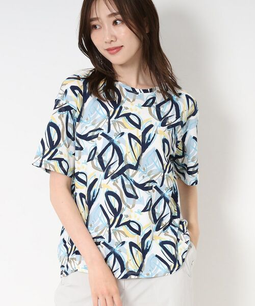 CORDIER / コルディア Tシャツ | 【M~4Lサイズ】カラーリーフプリントプルオーバージャージ | 詳細15