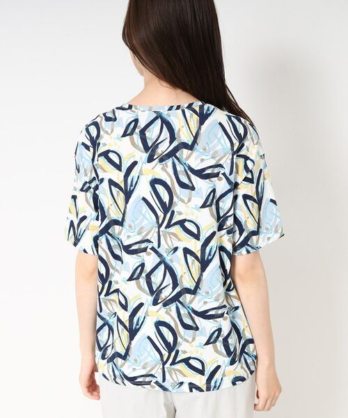 CORDIER / コルディア Tシャツ | 【M~4Lサイズ】カラーリーフプリントプルオーバージャージ | 詳細3