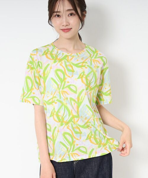 CORDIER / コルディア Tシャツ | 【M~4Lサイズ】カラーリーフプリントプルオーバージャージ | 詳細8