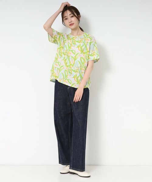 CORDIER / コルディア Tシャツ | 【M~4Lサイズ】カラーリーフプリントプルオーバージャージ | 詳細9