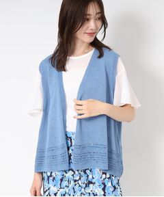 CORDIER / コルディア ベスト | 【和紙混素材/洗える】TSUMUGIニットベスト