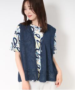 CORDIER / コルディア ベスト | 【和紙混素材/洗える】TSUMUGIニットベスト