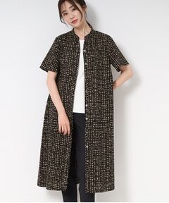 CORDIER / コルディア ミニ丈・ひざ丈ワンピース | 【M～4Lサイズ/洗える】ナチュラルウェーブプリントシャツワンピース