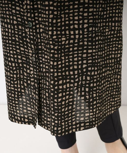 CORDIER / コルディア ミニ丈・ひざ丈ワンピース | 【M~4Lサイズ/洗える】ナチュラルウェーブプリントシャツワンピース | 詳細6