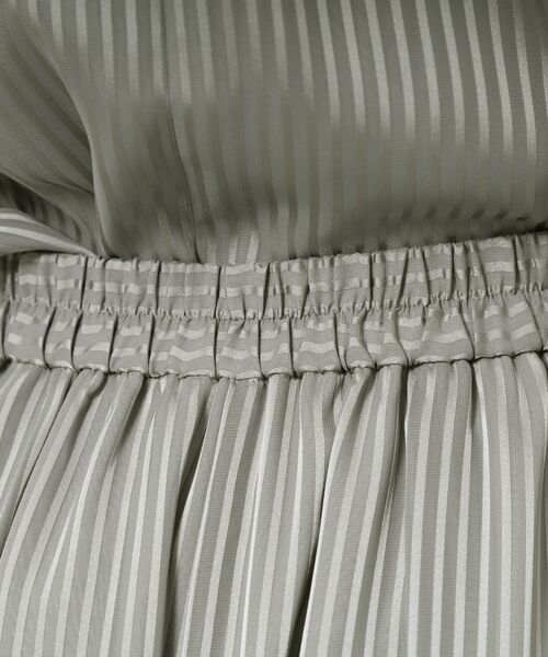 CORDIER / コルディア ショート・ハーフ・半端丈パンツ | 【S～4Lサイズ/セットアップ/洗える】艶サテンストライプ ガウチョパンツ | 詳細5