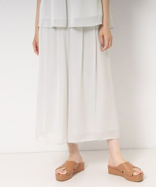 CORDIER / コルディア ショート・ハーフ・半端丈パンツ | 【S～4Lサイズ/セットアップ/洗える】艶サテンストライプ ガウチョパンツ | 詳細7