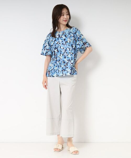 CORDIER / コルディア シャツ・ブラウス | 【M～4Lサイズ/セットアップ/洗える】ミラクルウェーブ フェミニンブラウス | 詳細17