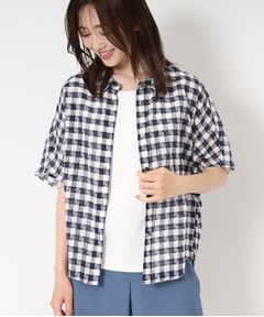 CORDIER / コルディア シャツ・ブラウス | 【M～4Lサイズ/洗える】シルク混シアーチェックシャツ
