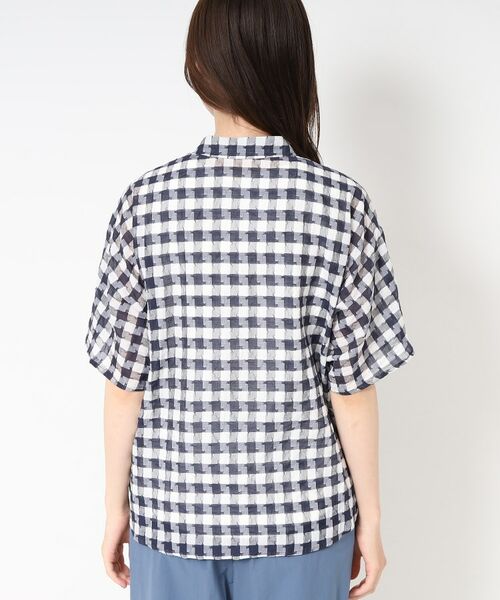 CORDIER / コルディア シャツ・ブラウス | 【M～4Lサイズ/洗える】シルク混シアーチェックシャツ | 詳細3
