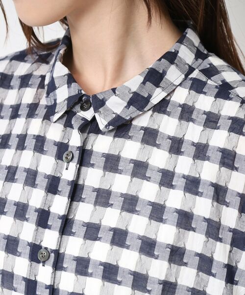 CORDIER / コルディア シャツ・ブラウス | 【M～4Lサイズ/洗える】シルク混シアーチェックシャツ | 詳細4