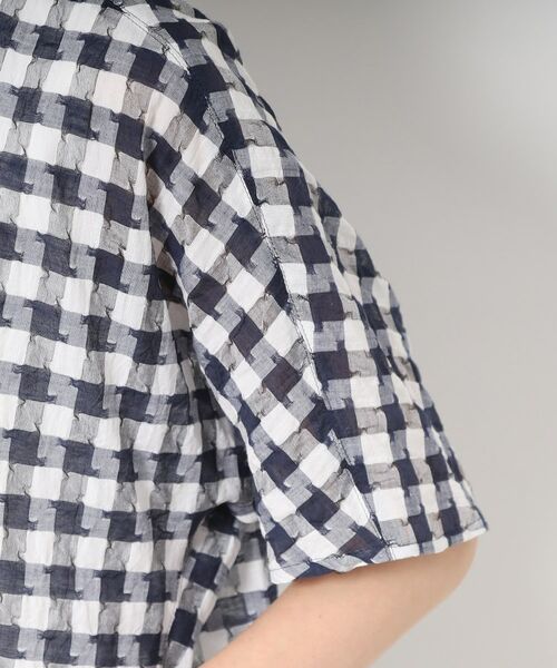 CORDIER / コルディア シャツ・ブラウス | 【M～4Lサイズ/洗える】シルク混シアーチェックシャツ | 詳細5
