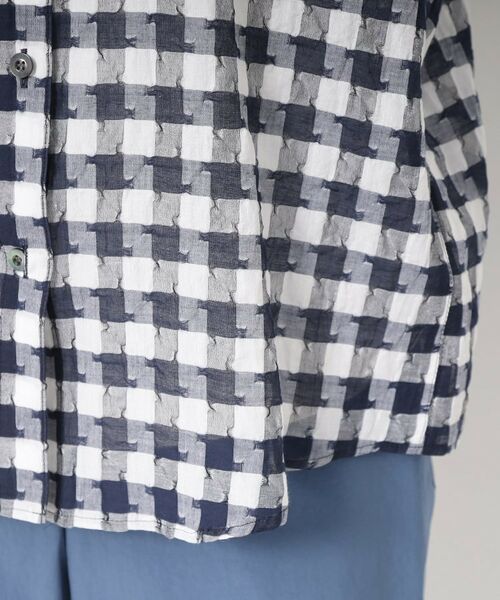 CORDIER / コルディア シャツ・ブラウス | 【M～4Lサイズ/洗える】シルク混シアーチェックシャツ | 詳細6