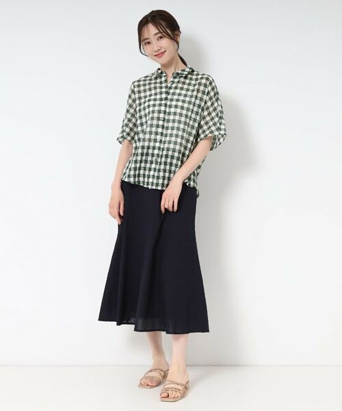 CORDIER / コルディア シャツ・ブラウス | 【M～4Lサイズ/洗える】シルク混シアーチェックシャツ | 詳細9