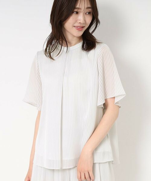 CORDIER / コルディア シャツ・ブラウス | 【M~4Lサイズ/セットアップ/洗える】艶サテンストライプ フレアブラウス | 詳細15