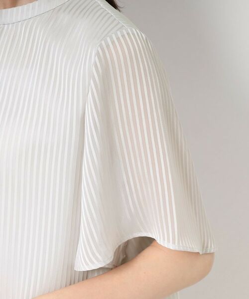 CORDIER / コルディア シャツ・ブラウス | 【M~4Lサイズ/セットアップ/洗える】艶サテンストライプ フレアブラウス | 詳細5