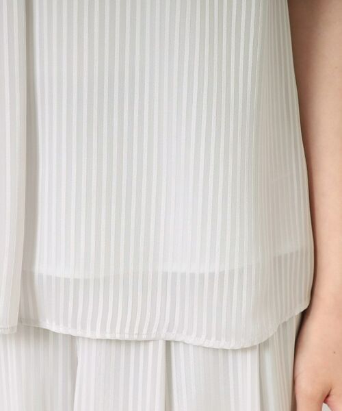 CORDIER / コルディア シャツ・ブラウス | 【M~4Lサイズ/セットアップ/洗える】艶サテンストライプ フレアブラウス | 詳細6