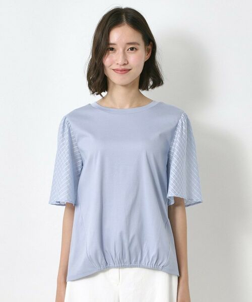 CORDIER / コルディア カットソー | シルケットスムース フレア袖フェミニンTシャツ | 詳細1