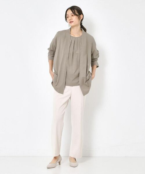 CORDIER / コルディア カットソー | 【M～4Lサイズ／接触冷感／アンサンブル】ミニョンジャージ フレアー袖フェミニンプルオーバー | 詳細13