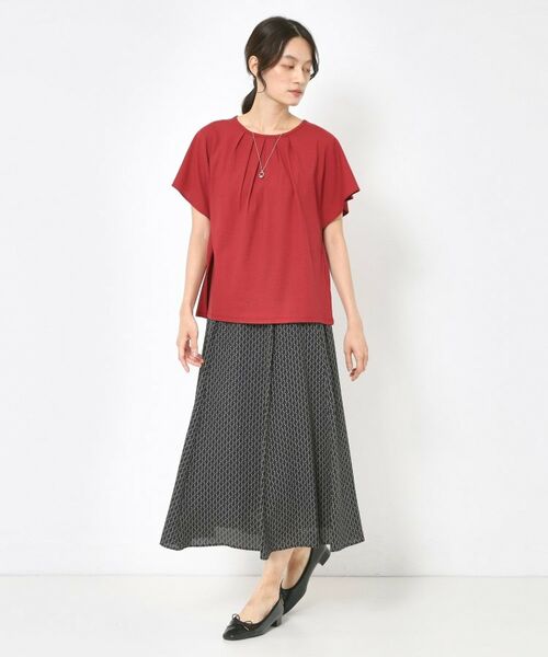 CORDIER / コルディア カットソー | 【M～4Lサイズ／接触冷感／アンサンブル】ミニョンジャージ フレアー袖フェミニンプルオーバー | 詳細17