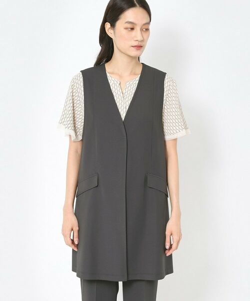 CORDIER / コルディア ベスト | 【セットアップ／洗える】アルバトロスジャージ Vネックジレ | 詳細1