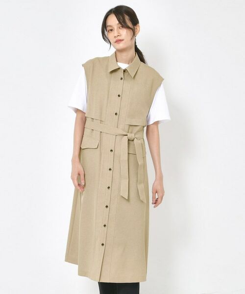 CORDIER / コルディア ロング・マキシ丈ワンピース | 【洗える】シックツイル トレンチディティールワンピース | 詳細14
