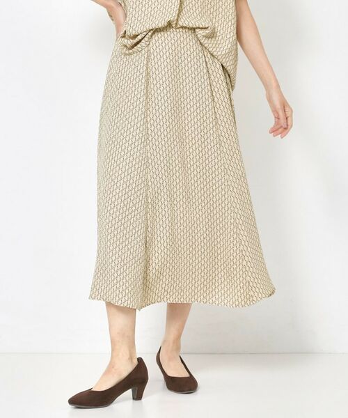 CORDIER / コルディア ロング・マキシ丈スカート | 【セットアップ／洗える】大人の着映え 幾何柄プリントフレアスカート | 詳細12