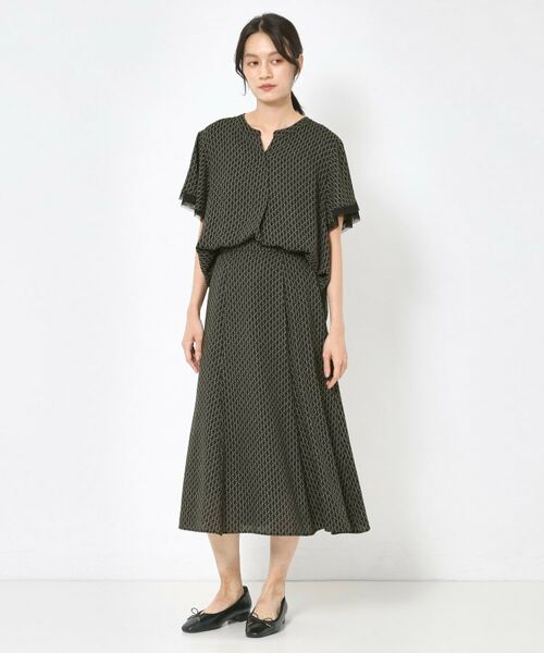 CORDIER / コルディア ロング・マキシ丈スカート | 【セットアップ／洗える】大人の着映え 幾何柄プリントフレアスカート | 詳細18