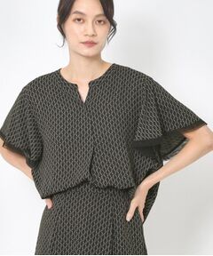 CORDIER / コルディア シャツ・ブラウス | 【セットアップ／洗える】大人の着映え 幾何柄チュールデザインブラウス