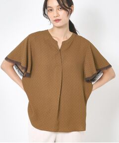 CORDIER / コルディア シャツ・ブラウス | 【セットアップ／洗える】大人の着映え 幾何柄チュールデザインブラウス