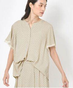 CORDIER / コルディア シャツ・ブラウス | 【セットアップ／洗える】大人の着映え 幾何柄チュールデザインブラウス