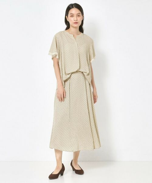 CORDIER / コルディア シャツ・ブラウス | 【セットアップ／洗える】大人の着映え 幾何柄チュールデザインブラウス | 詳細13