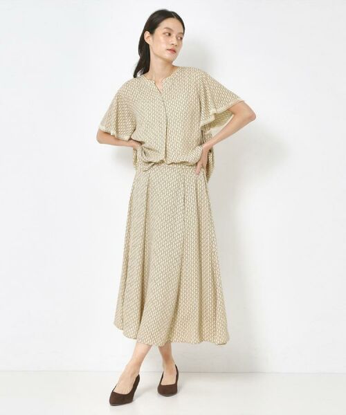 CORDIER / コルディア シャツ・ブラウス | 【セットアップ／洗える】大人の着映え 幾何柄チュールデザインブラウス | 詳細14