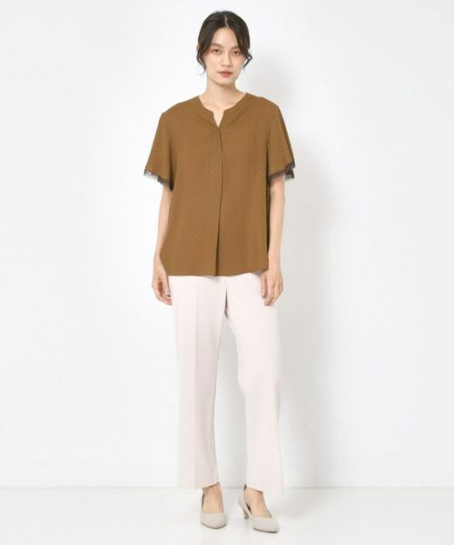 CORDIER / コルディア シャツ・ブラウス | 【セットアップ／洗える】大人の着映え 幾何柄チュールデザインブラウス | 詳細17