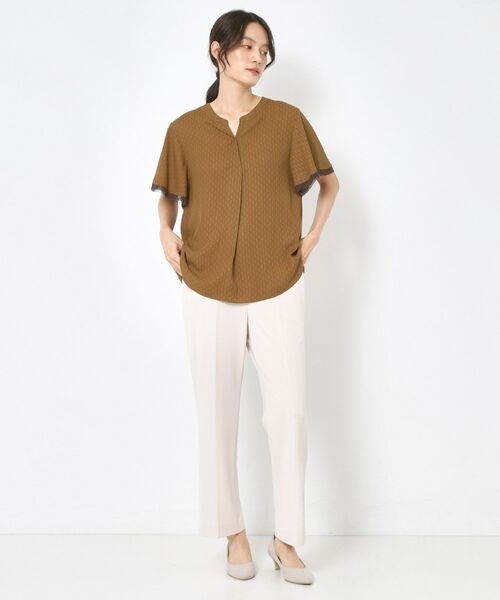 CORDIER / コルディア シャツ・ブラウス | 【セットアップ／洗える】大人の着映え 幾何柄チュールデザインブラウス | 詳細18