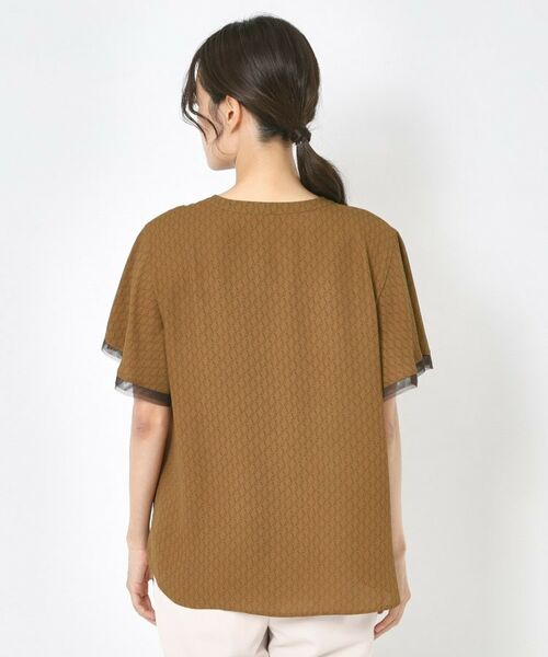 CORDIER / コルディア シャツ・ブラウス | 【セットアップ／洗える】大人の着映え 幾何柄チュールデザインブラウス | 詳細3