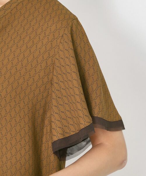 CORDIER / コルディア シャツ・ブラウス | 【セットアップ／洗える】大人の着映え 幾何柄チュールデザインブラウス | 詳細5