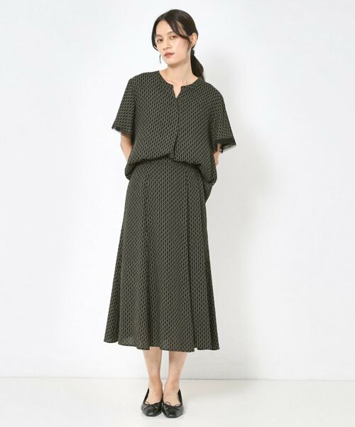 CORDIER / コルディア シャツ・ブラウス | 【セットアップ／洗える】大人の着映え 幾何柄チュールデザインブラウス | 詳細9