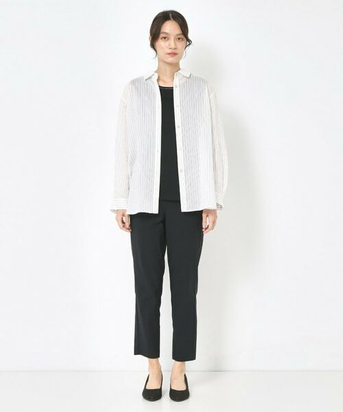 CORDIER / コルディア シャツ・ブラウス | 【洗える】シアーシルク混ストライプシャツ | 詳細10