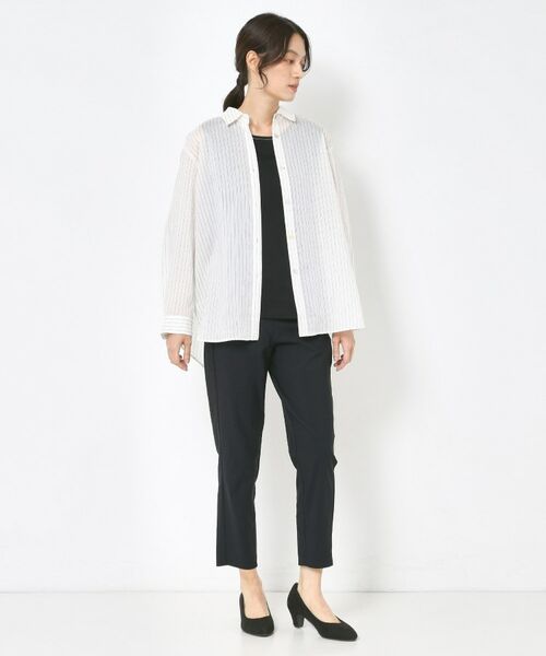 CORDIER / コルディア シャツ・ブラウス | 【洗える】シアーシルク混ストライプシャツ | 詳細11