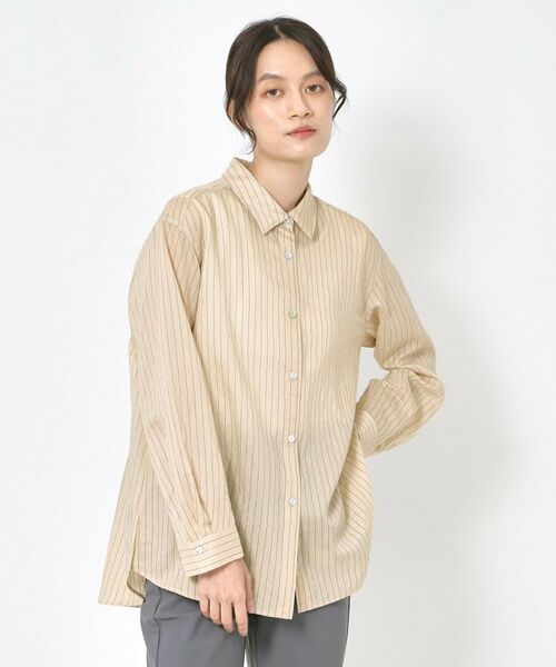 CORDIER / コルディア シャツ・ブラウス | 【洗える】シアーシルク混ストライプシャツ | 詳細13
