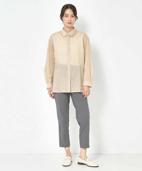 CORDIER / コルディア シャツ・ブラウス | 【洗える】シアーシルク混ストライプシャツ | 詳細14