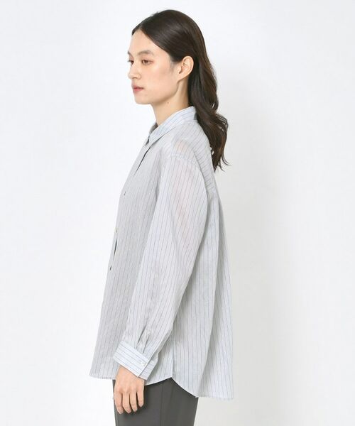 CORDIER / コルディア シャツ・ブラウス | 【洗える】シアーシルク混ストライプシャツ | 詳細2