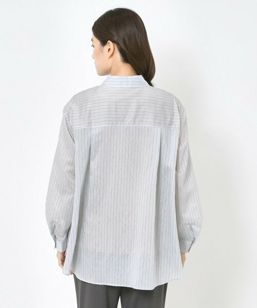CORDIER / コルディア シャツ・ブラウス | 【洗える】シアーシルク混ストライプシャツ | 詳細3