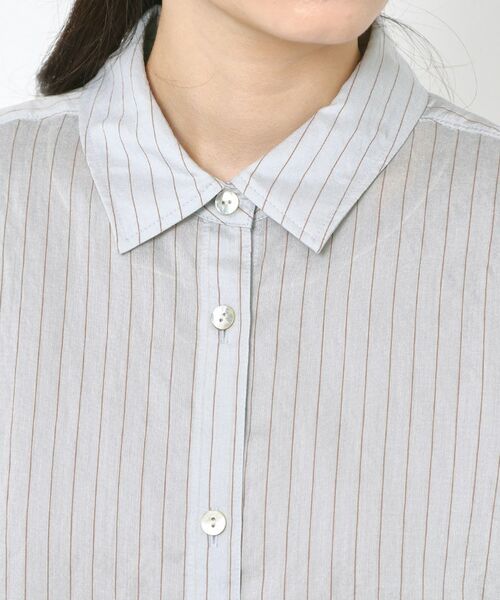 CORDIER / コルディア シャツ・ブラウス | 【洗える】シアーシルク混ストライプシャツ | 詳細4