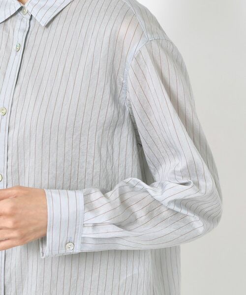 CORDIER / コルディア シャツ・ブラウス | 【洗える】シアーシルク混ストライプシャツ | 詳細6