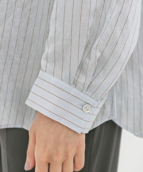 CORDIER / コルディア シャツ・ブラウス | 【洗える】シアーシルク混ストライプシャツ | 詳細7
